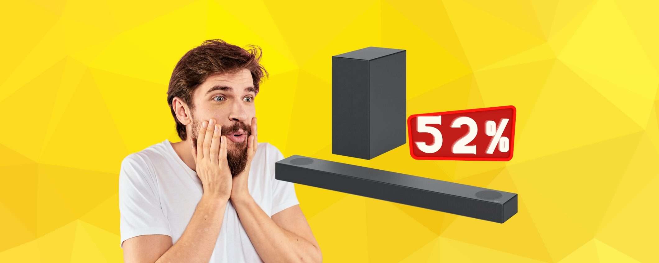 Soundbar LG: Amazon SPACCA il web, SCONTO del 52%