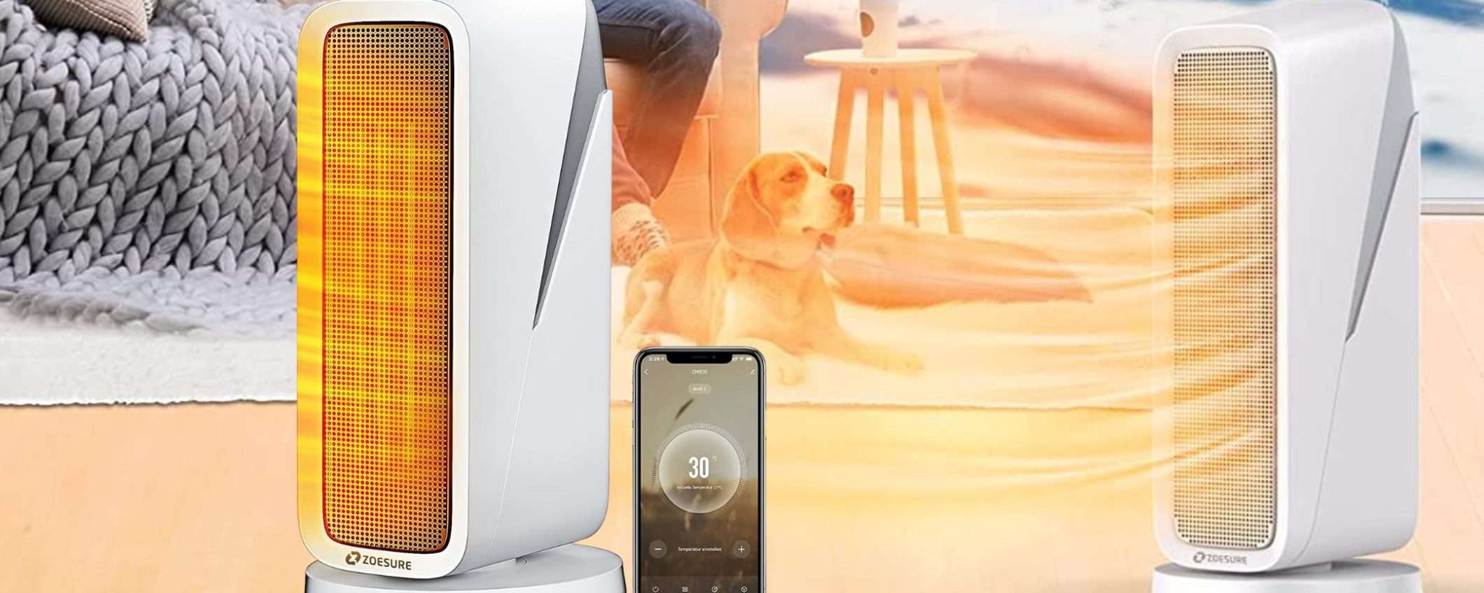 Termoventilatore SMART in ceramica: subito caldo, bassi consumi (69€)