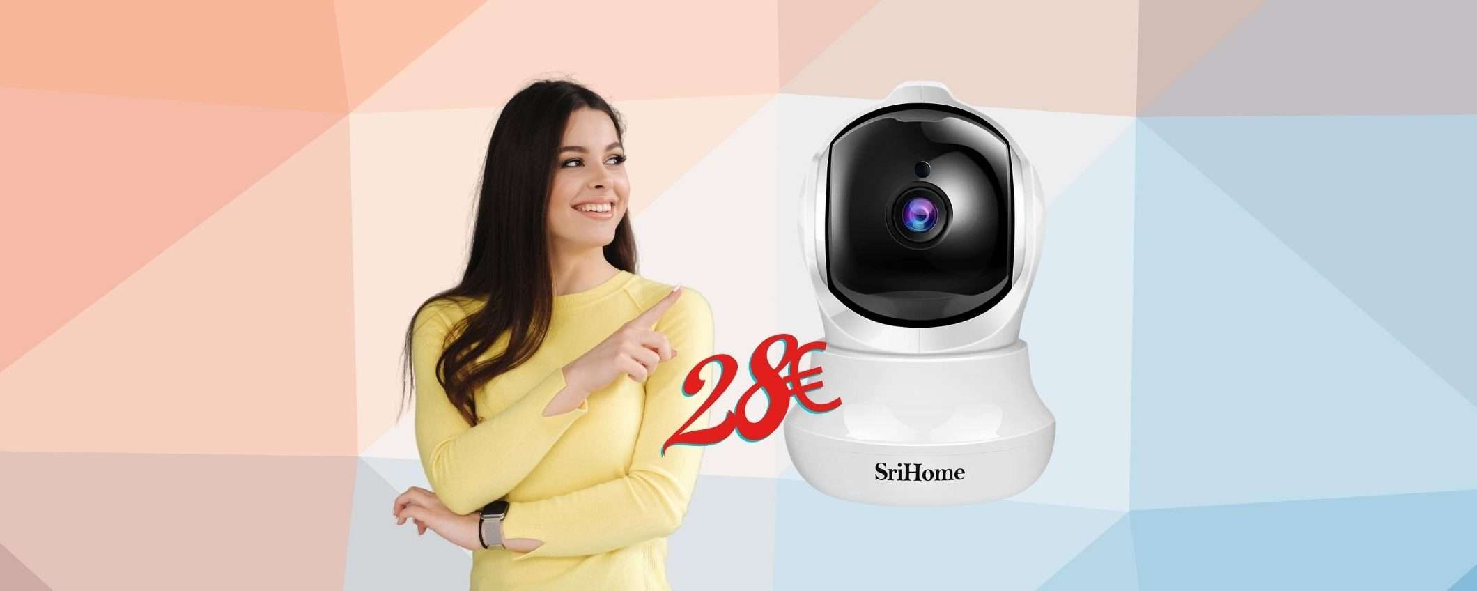 Telecamera WiFi da interno a circa 28€ su Amazon