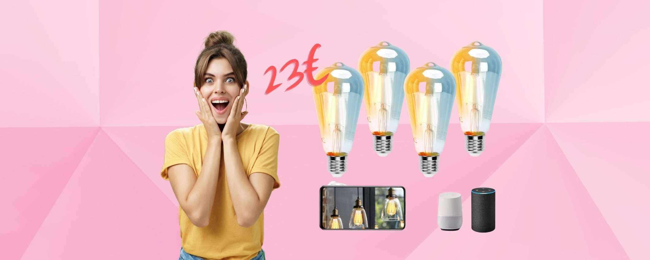 4 lampadine WiFi stile vintage: crea la tua atmosfera con 23€