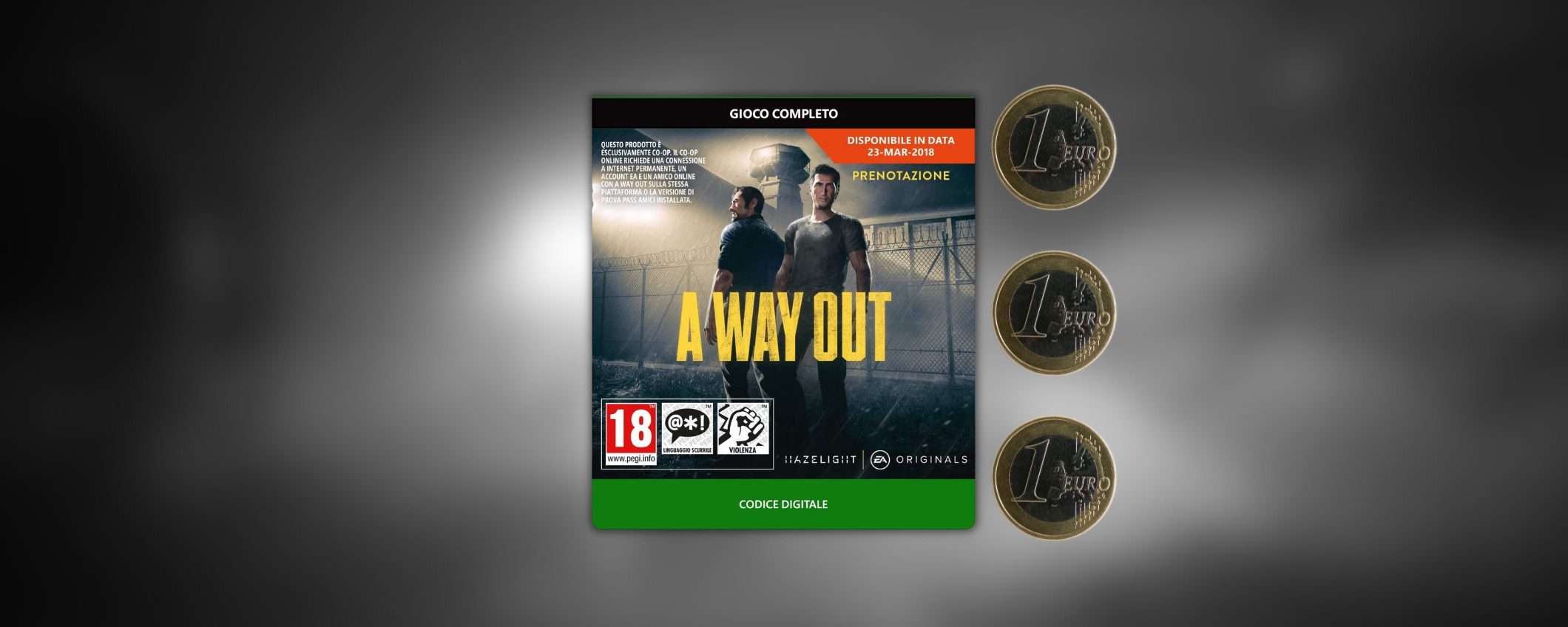 A Way Out a...3 euro: ti sembra vero? Amazon ti fa un REGALONE (-90%)