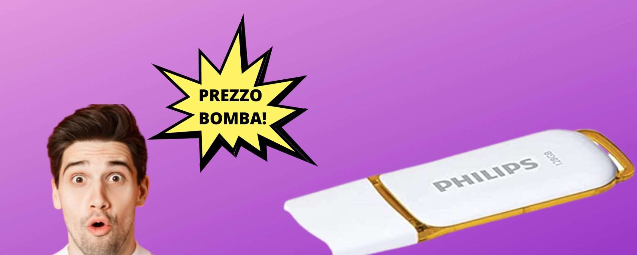 Chiavetta USB Philips da 128 GB, PREZZO BOMBA su Amazon (10€)