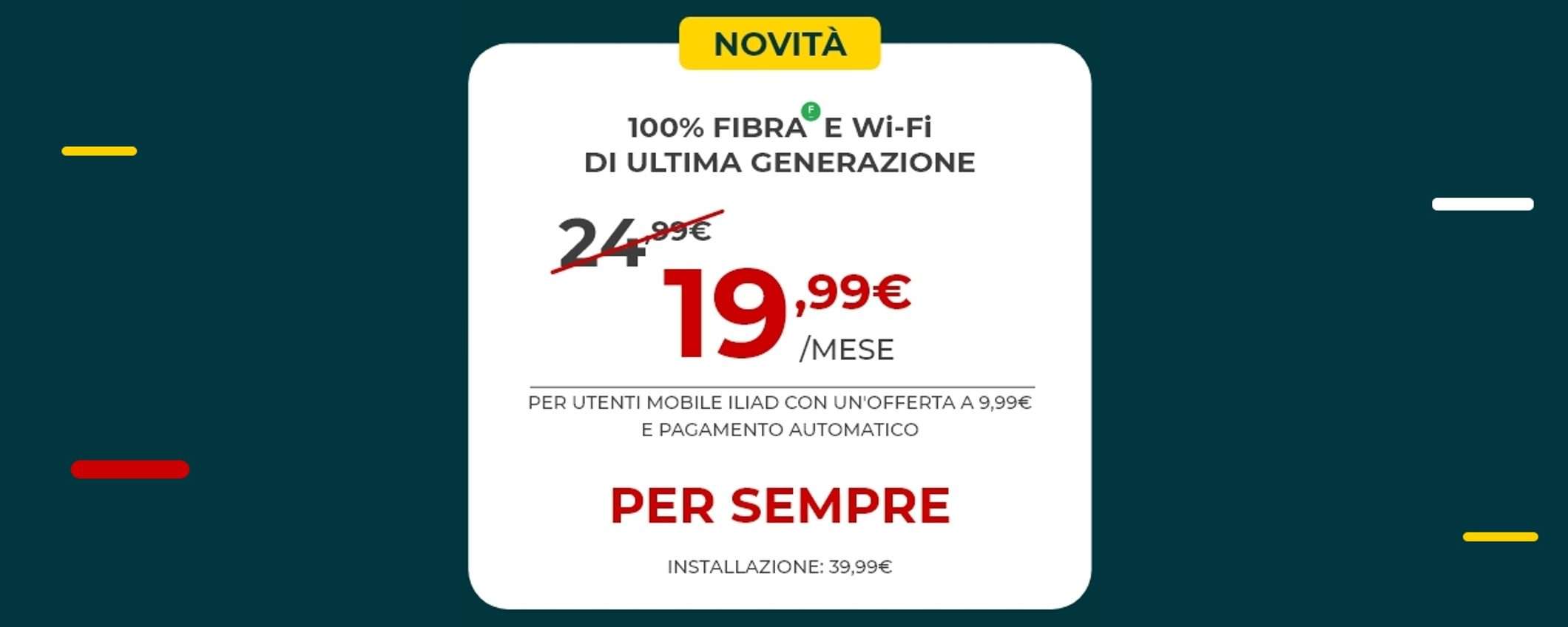 Iliad: PROMO Fibra a 19,99€, ecco come