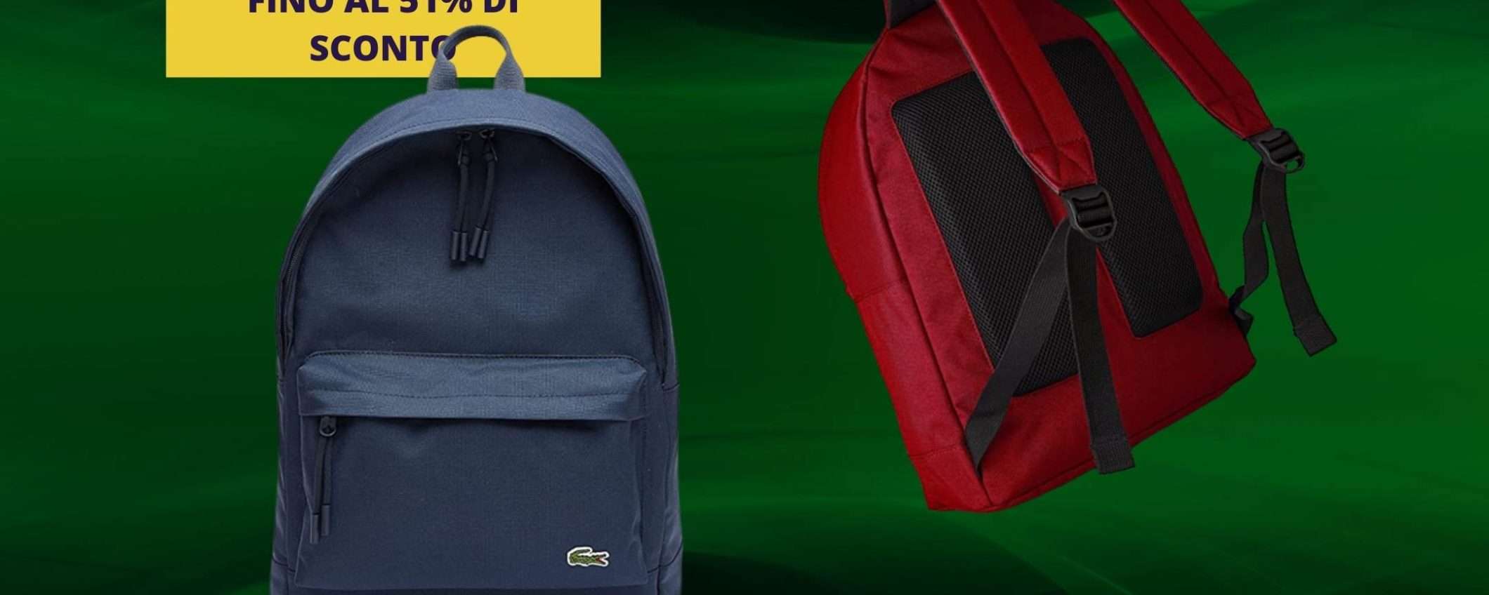 Offerta Amazon: gli zaini originali della Lacoste sono in forte sconto (fino al 51%)