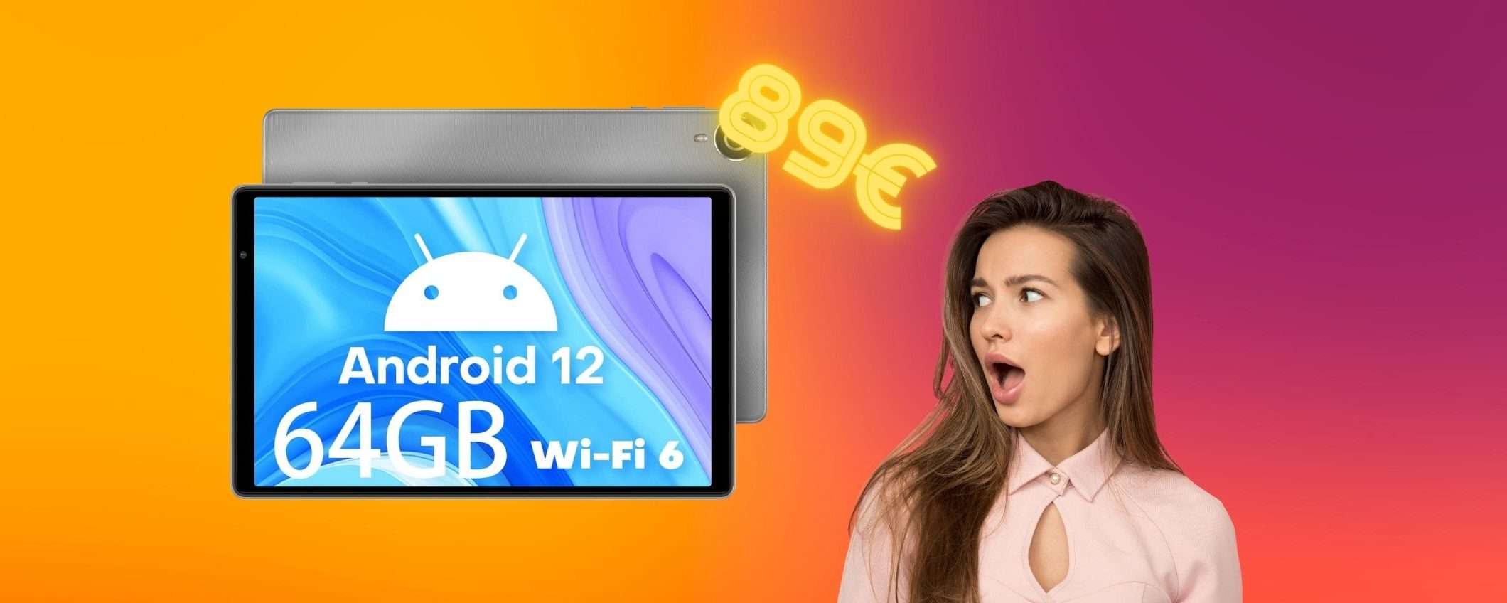 Questo tablet con Android 12 è tuo su Amazon ad un prezzo FOLLE (89€)