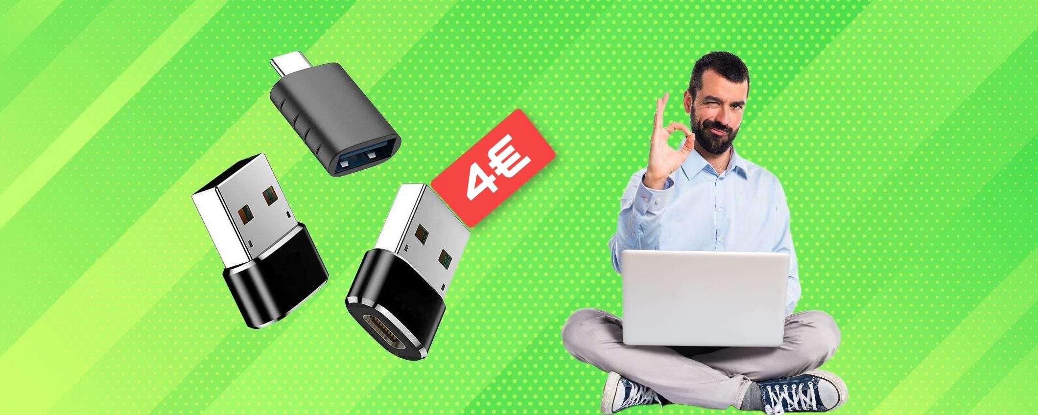 Adattatori USB per smartphone, tablet e PC: con circa 4€ ne porti a casa 3