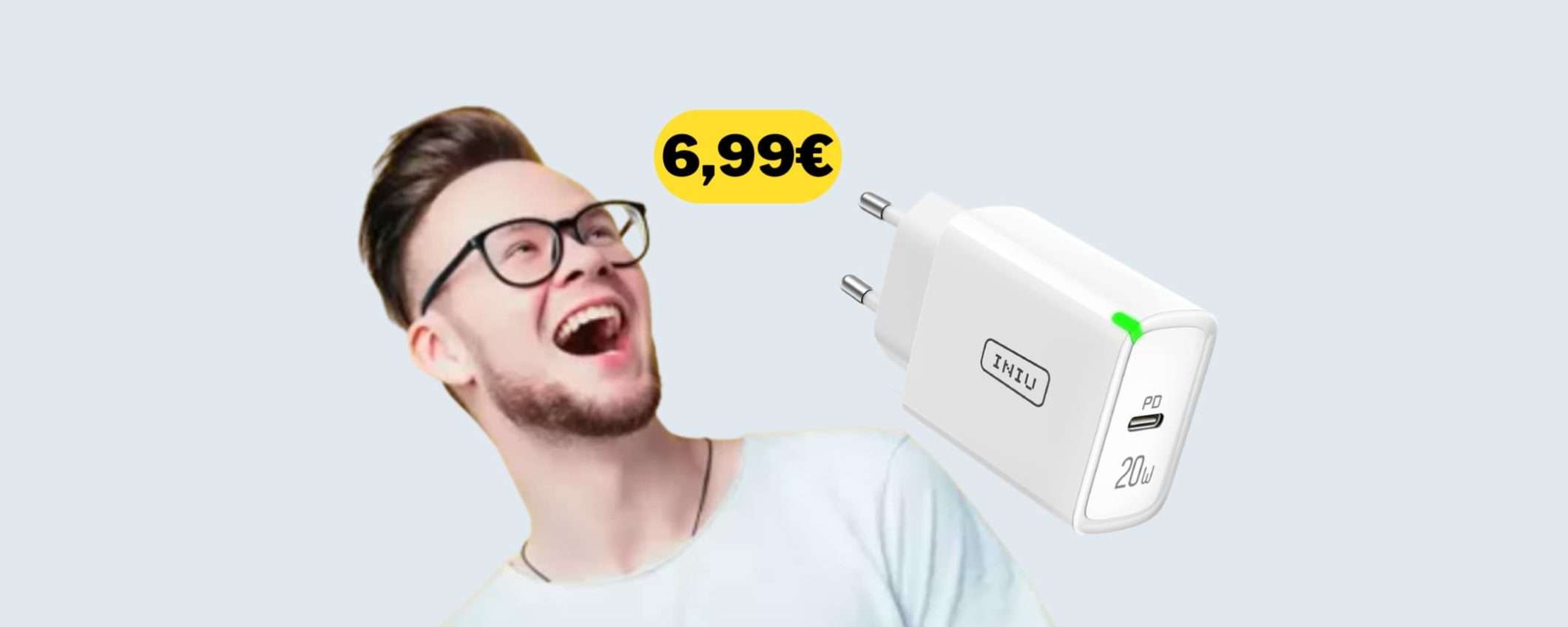 Caricatore INIU 20W ultrarapido oggi costa appena 6,99€