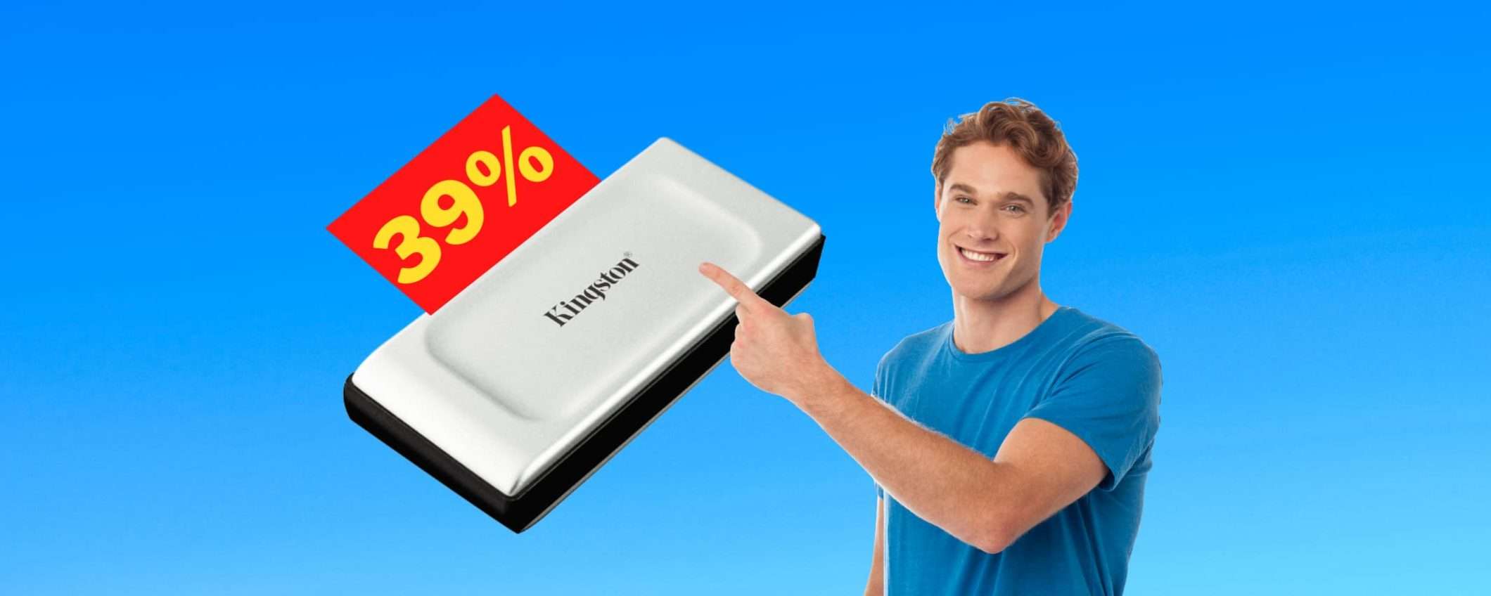 SSD esterno Kingston da 1TB a meno di 100€ da MediaWorld (-39%)