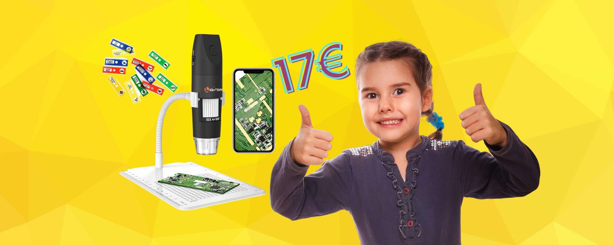 Microscopio digitale wireless: GENIALATA a pochissimo, circa 17€