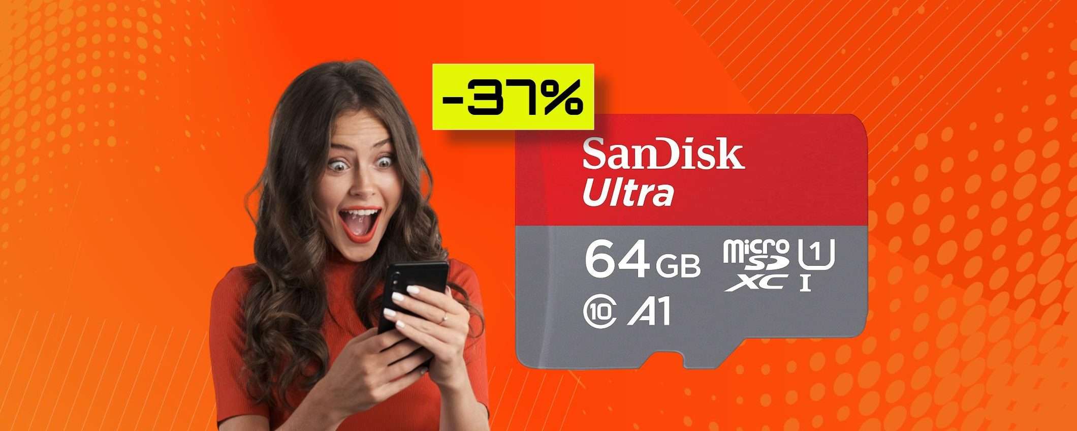 MicroSD 64GB al minimo storico: bastano 11€ per questa BOMBA