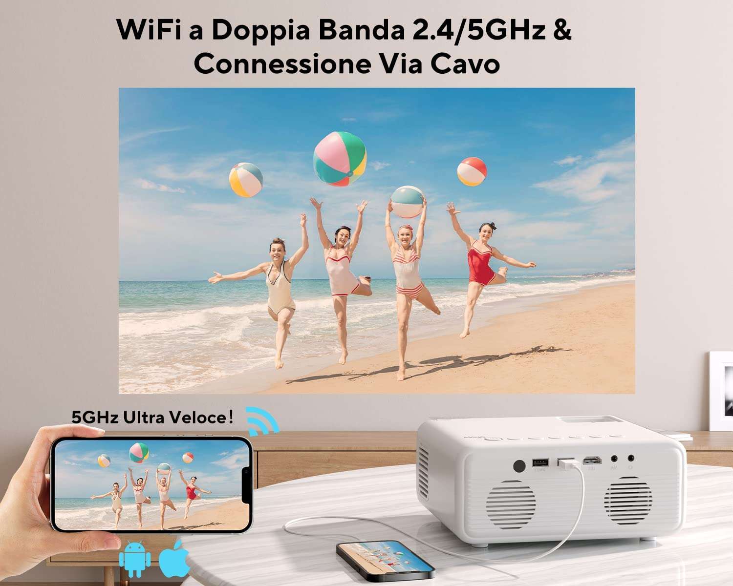 mini-proiettore-wifi-bluetooth-doppio-sconto-amazon-connessione