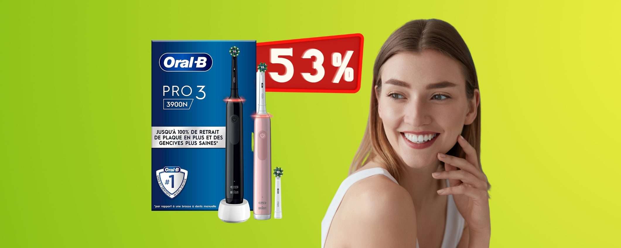 Oral-B Pro 3: due spazzolini elettrici al prezzo di uno (-53%)