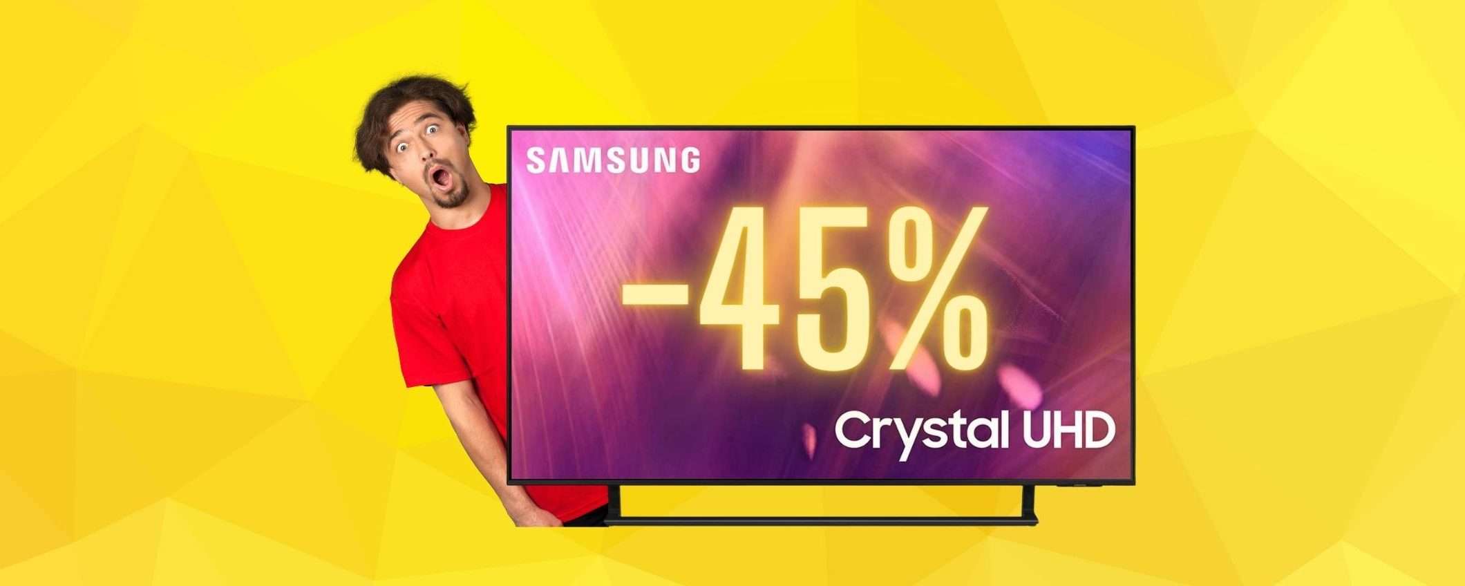 Samsung: Smart TV da 43 pollici Crystal UHD al 45% in MENO