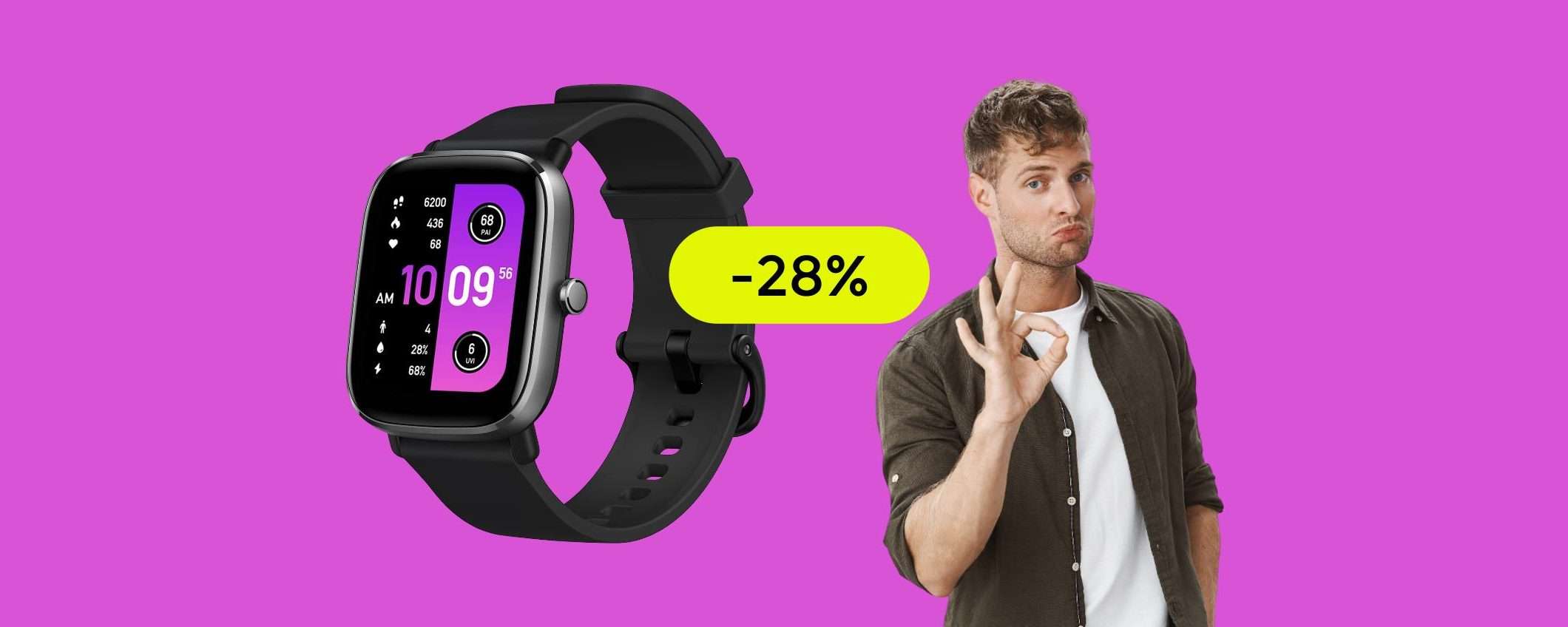 Smartwatch Amazfit con monitoraggio della salute: una BOMBA a 64€