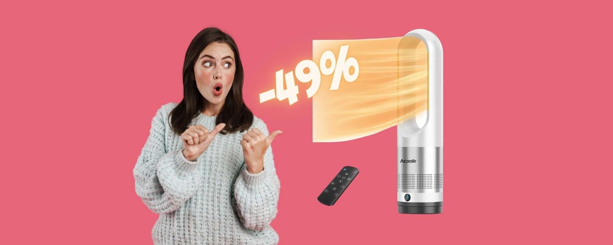 Stufa elettrica da 1000 W con 11 modalità: caldo o freddo, al 49%