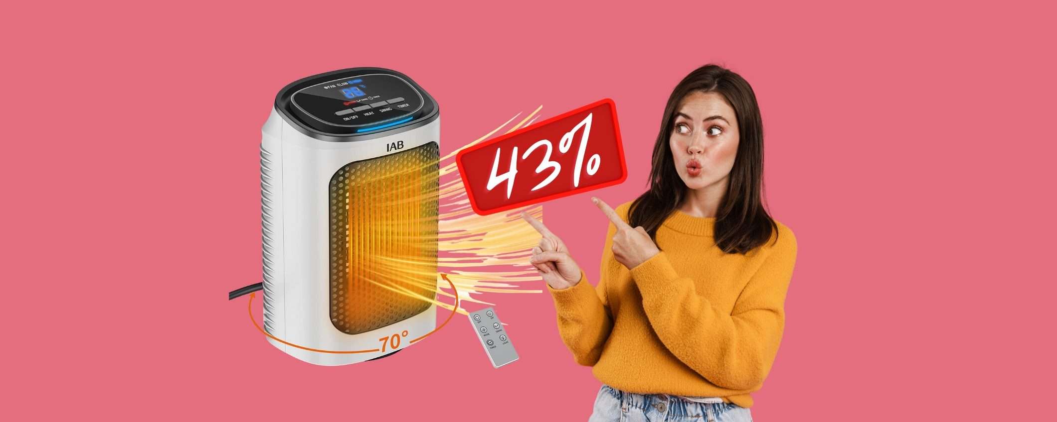 Con questo termoventilatore consumi poco e riscaldi in un lampo (-43%)