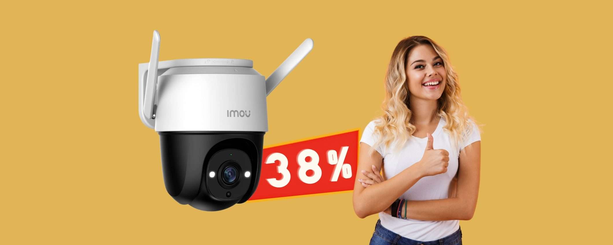 Videocamera di sicurezza WiFi da 4MP e visione notturna (-85€)