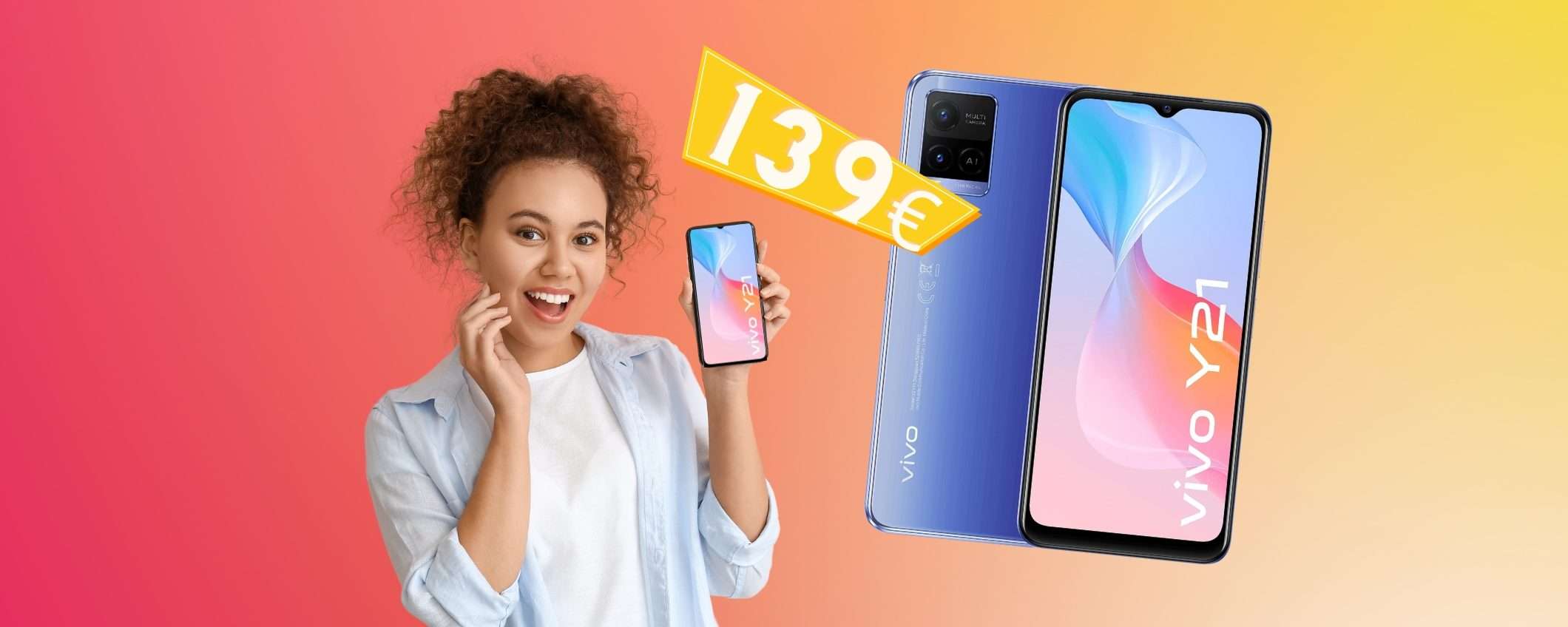 VIVO Y21 a 139€ su Amazon: lo smartphone da prendere SUBITO