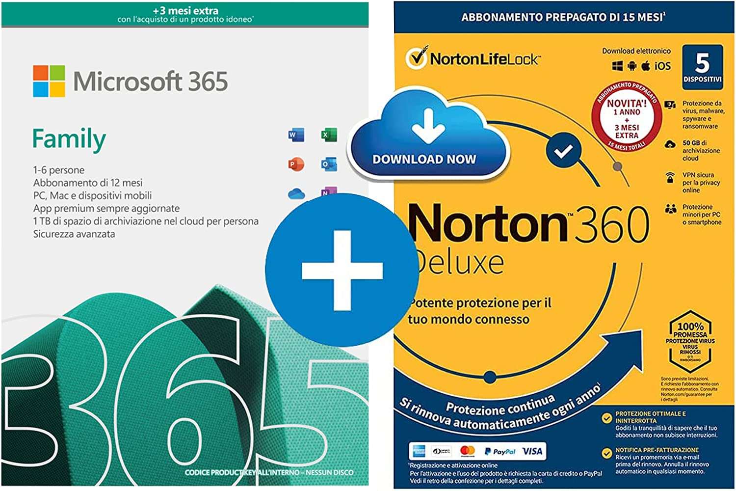 Microsoft 365 Family e Norton 360