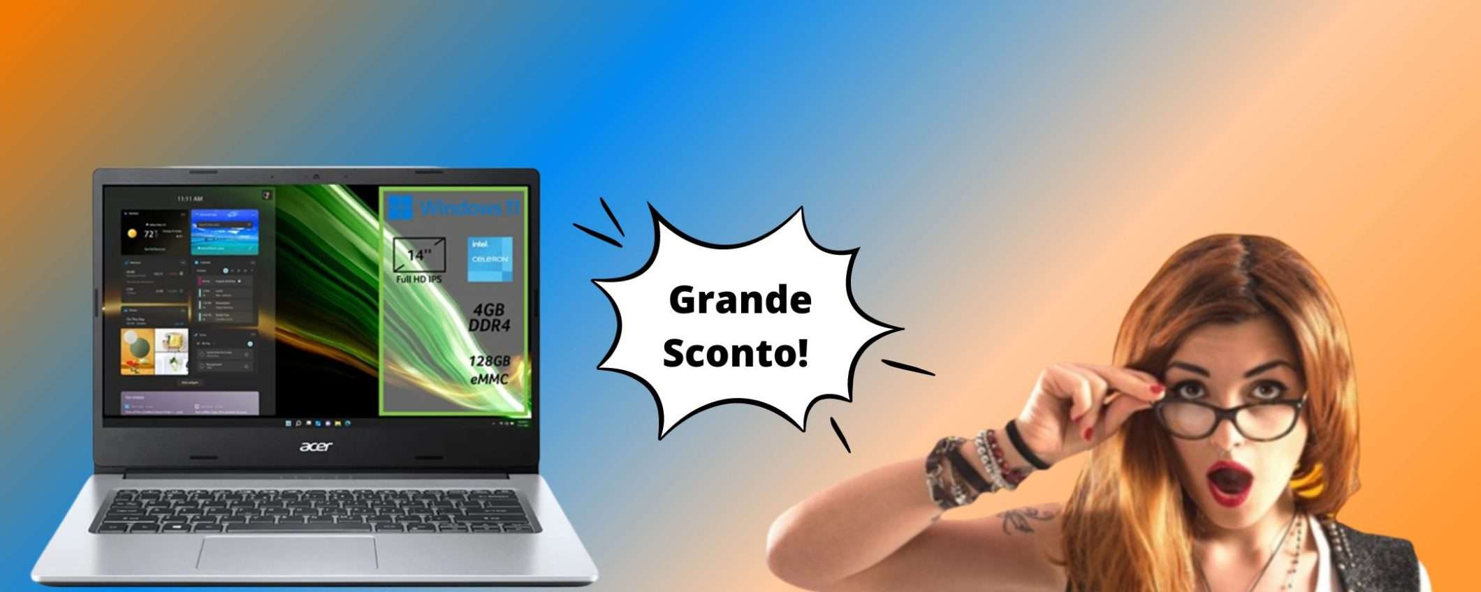 Acer Aspire 1, ottimo laptop con un GRANDE SCONTO su Amazon