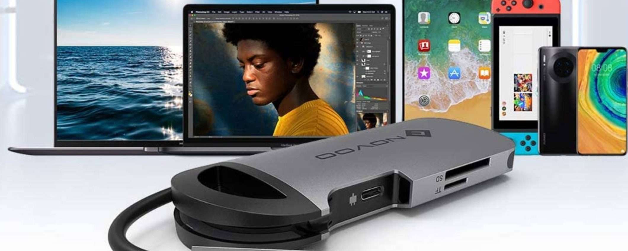 Hub USB-C 8 in 1 ad un prezzo bomba: approfitta dello sconto del 50%