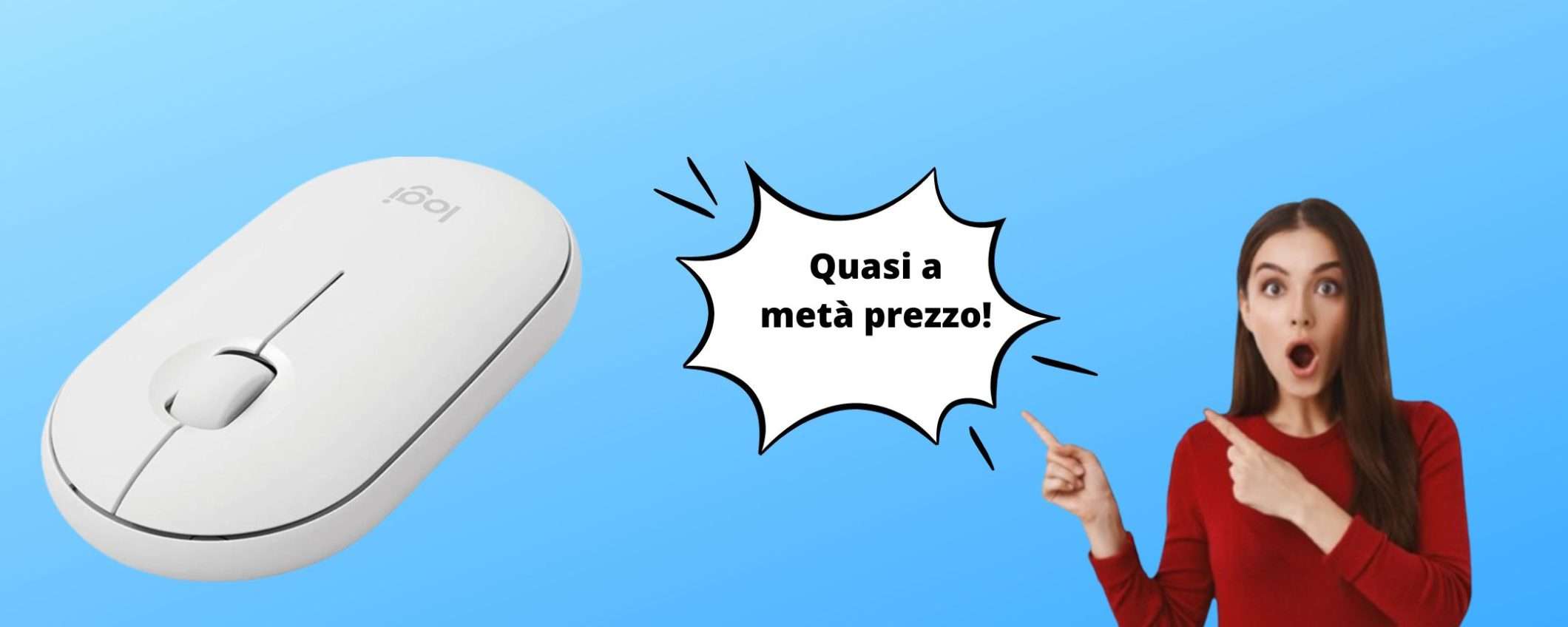 Mouse senza fili Logitech, acquistalo quasi a METÀ PREZZO su Amazon