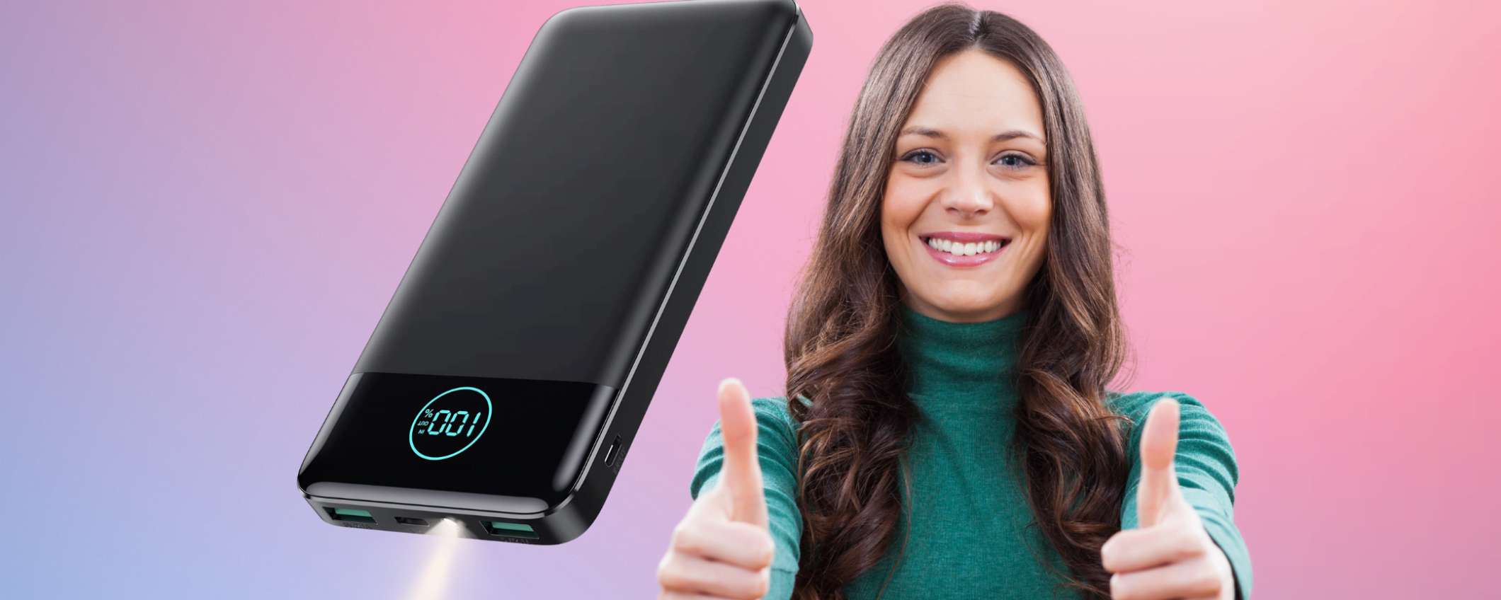 Power Bank Ultrasottile AXNEB: offerta LAMPO con COUPON di Amazon