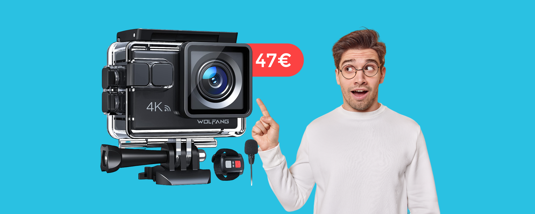 Action cam 4K a soli 47€ con 2 SCONTI: non c'è di meglio a questo prezzo