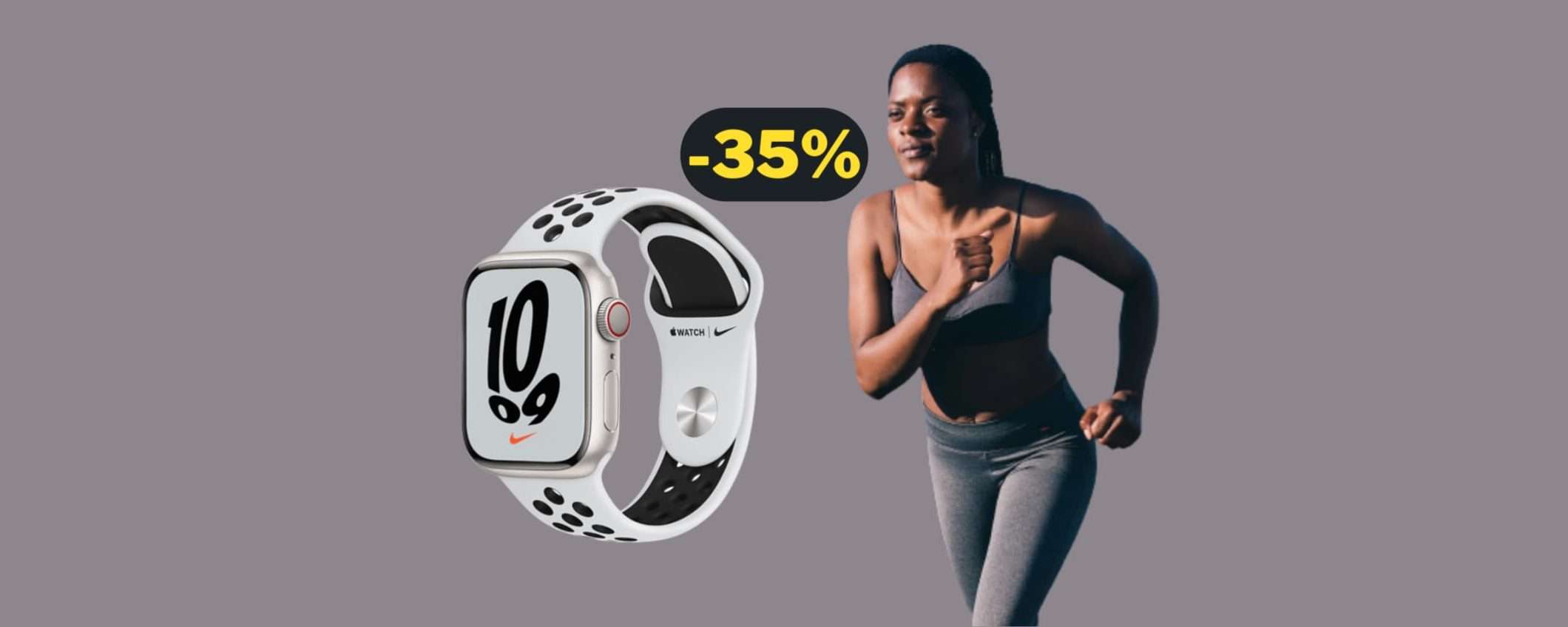 Apple Watch Nike Series 7 GPS + Cellular in sconto di 190 euro da MediaWorld