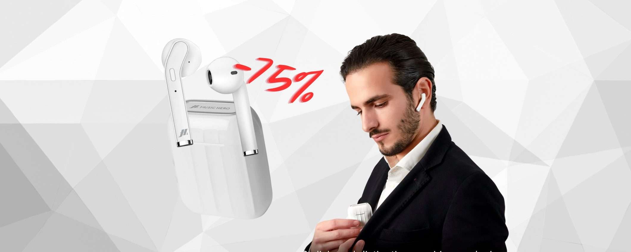 Auricolari wireless a MENO di 10€ su Amazon, SCONTO pazzo del 75%