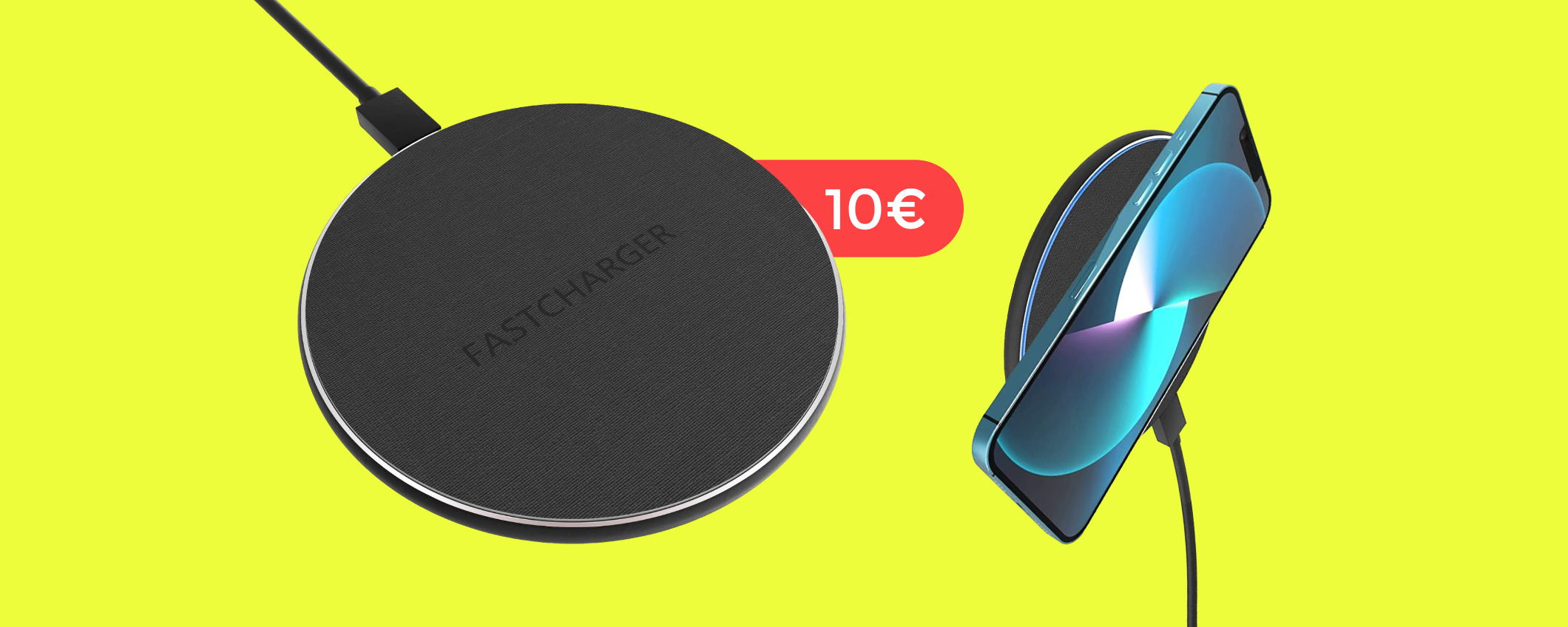 Caricabatterie wireless per smartphone, veloce e leggero: bastano 10€