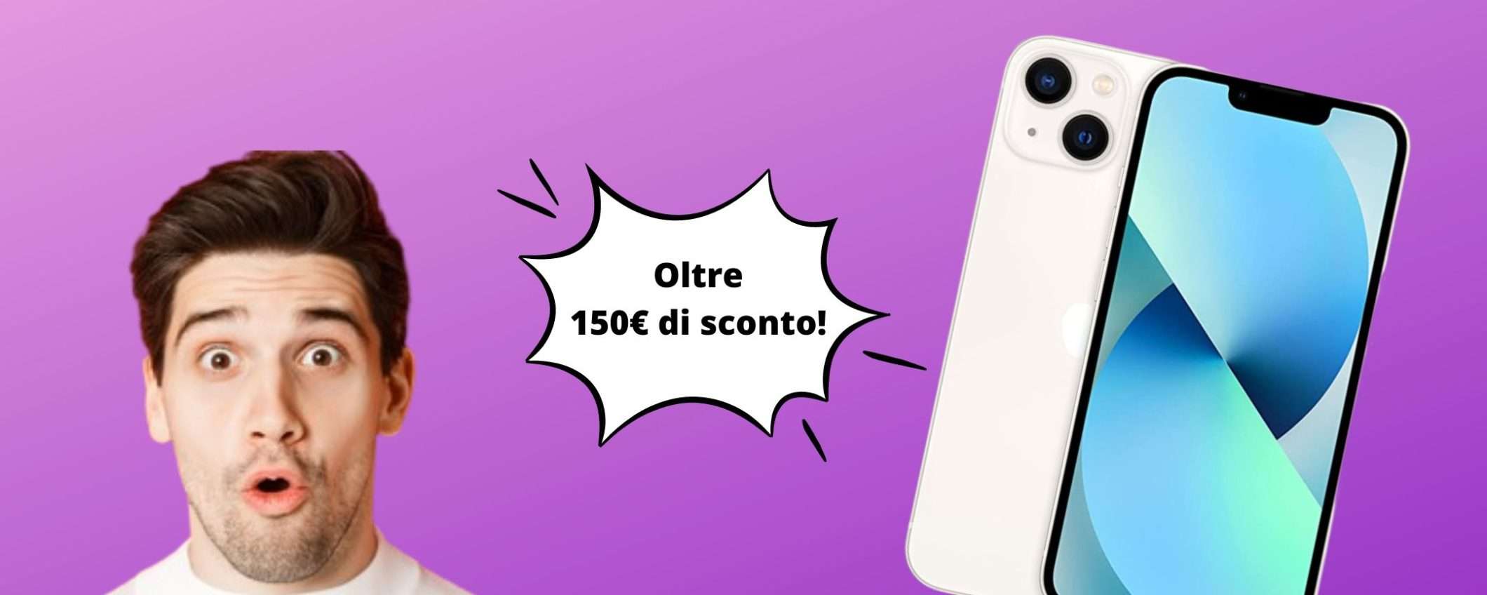 iPhone 13 da 128 GB, ora con oltre 150€ di sconto su Amazon