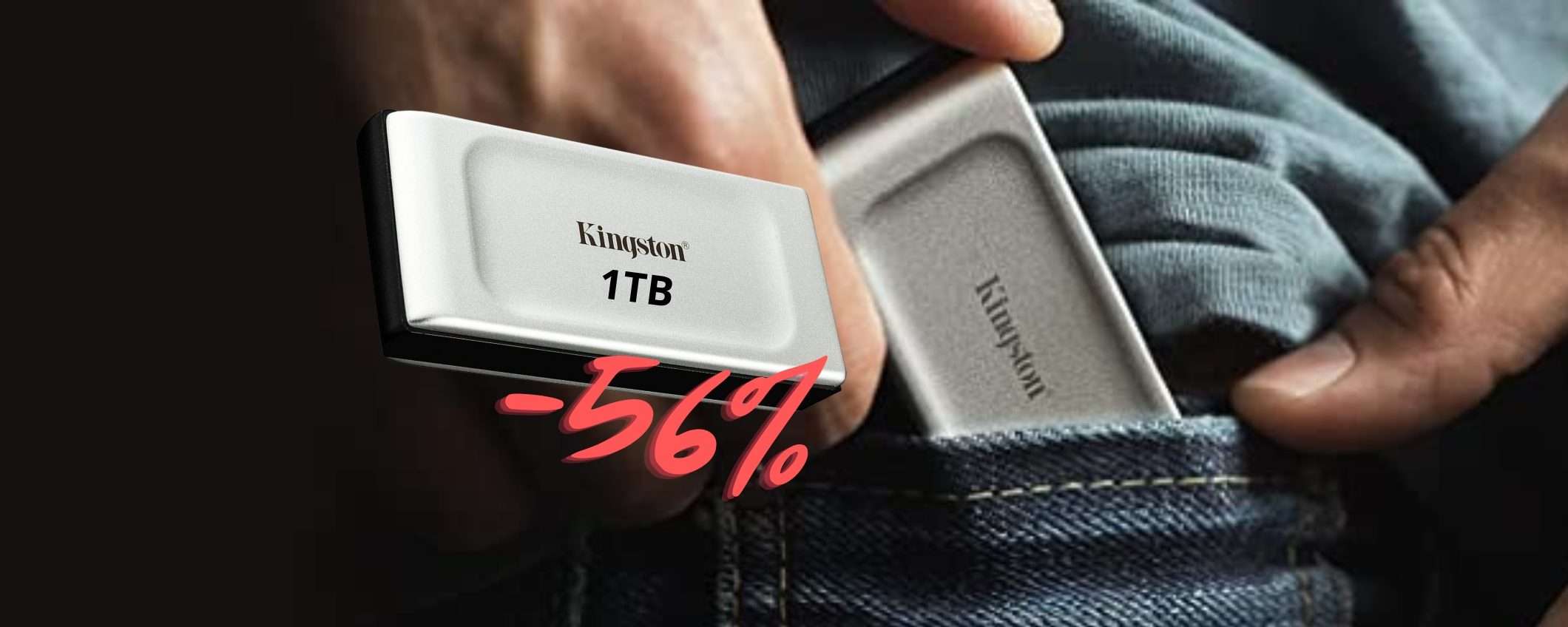 Kingston lancia la BOMBA: SSD portatile da 1TB al 56% in MENO