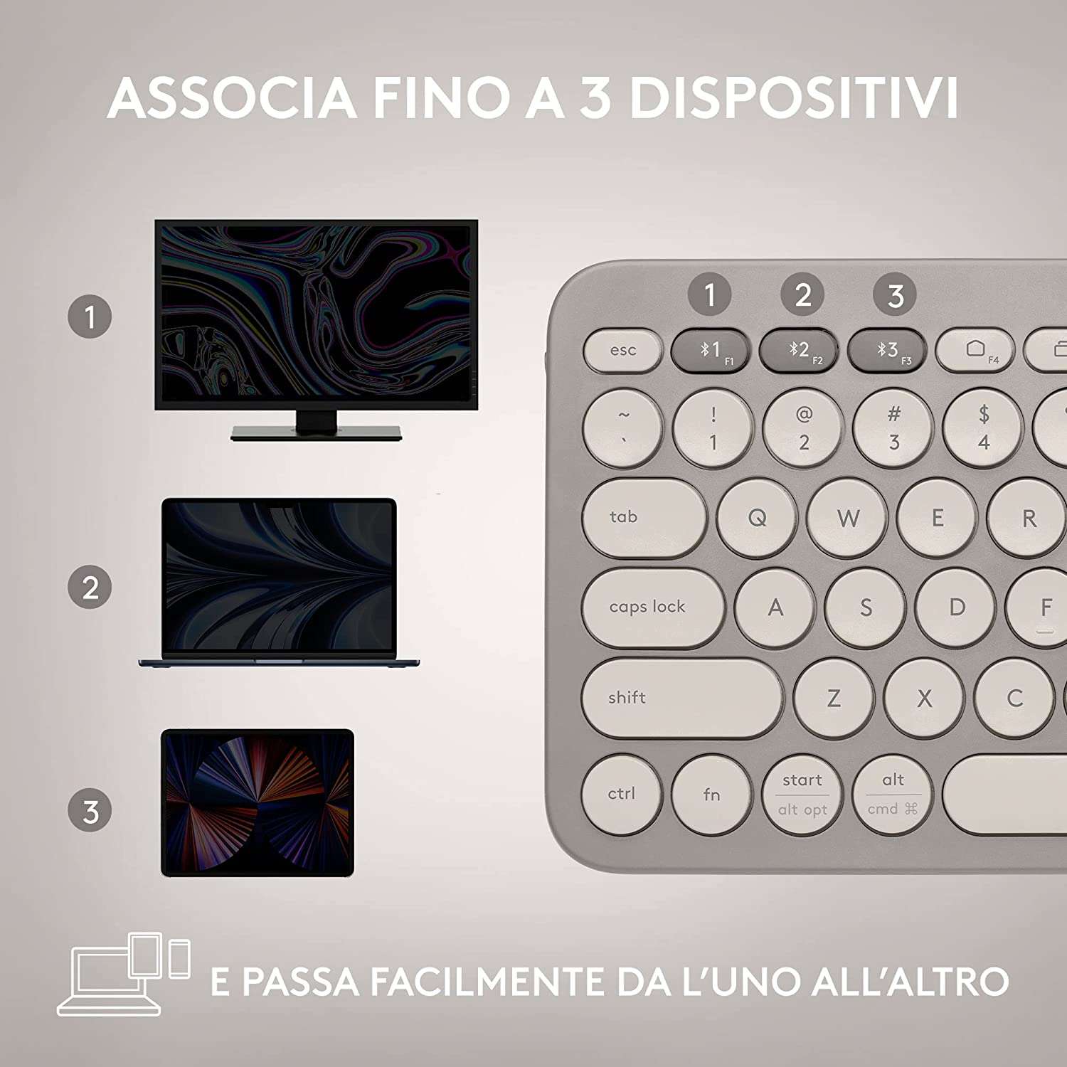 logitech-k380-migliore-tastiera-wireless-mini-associa-3-dispositivi