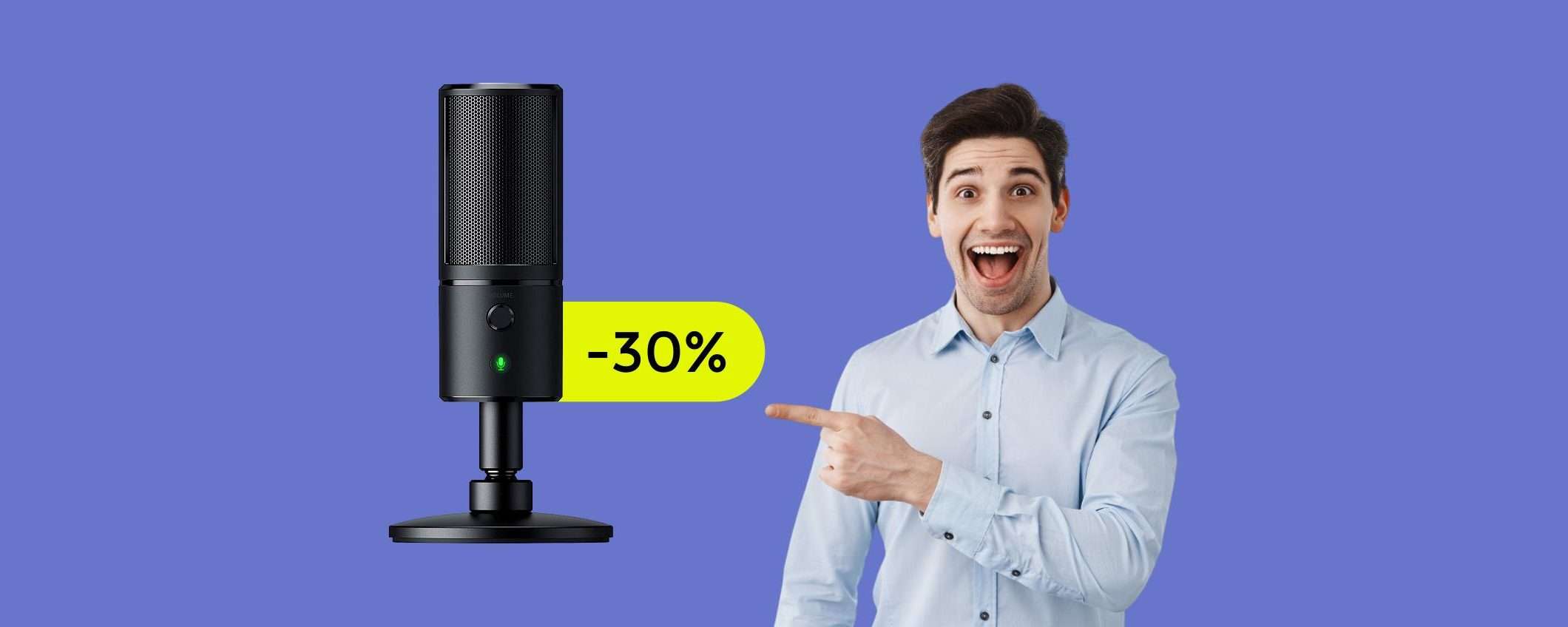 Microfono Razer Seiren X, una GARANZIA per gli streamer: oggi a 76€