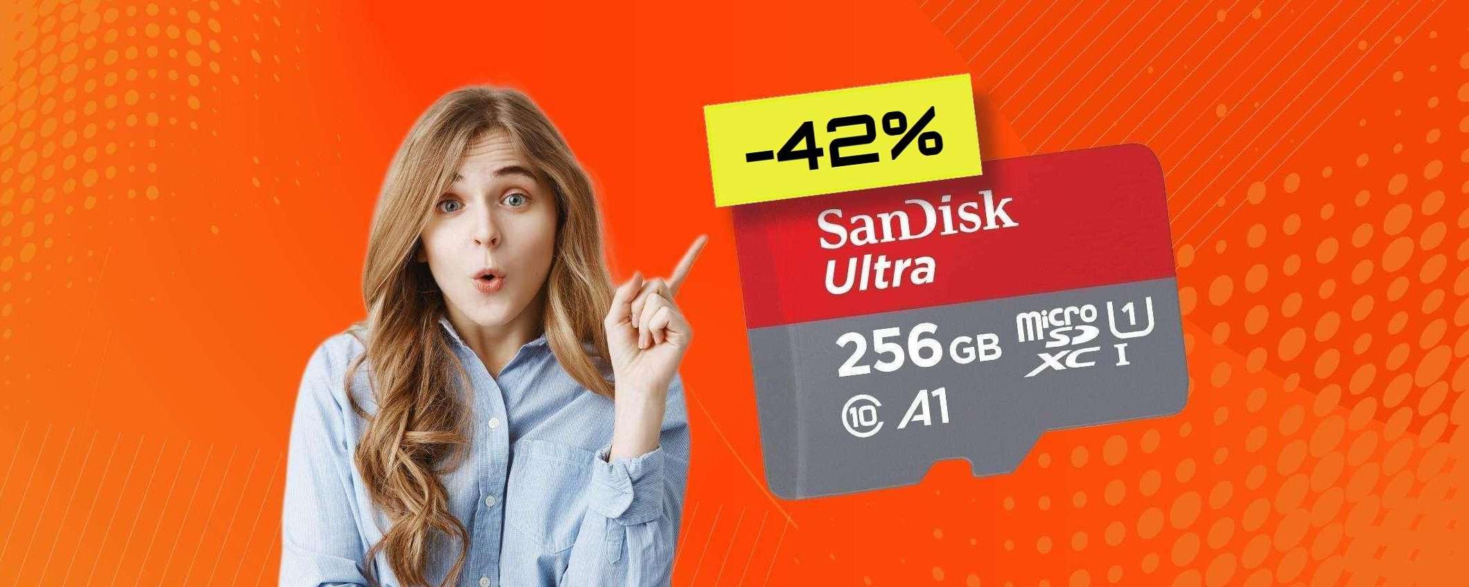 MicroSD 256GB: puro concentrato di spazio e velocità a soli 36€