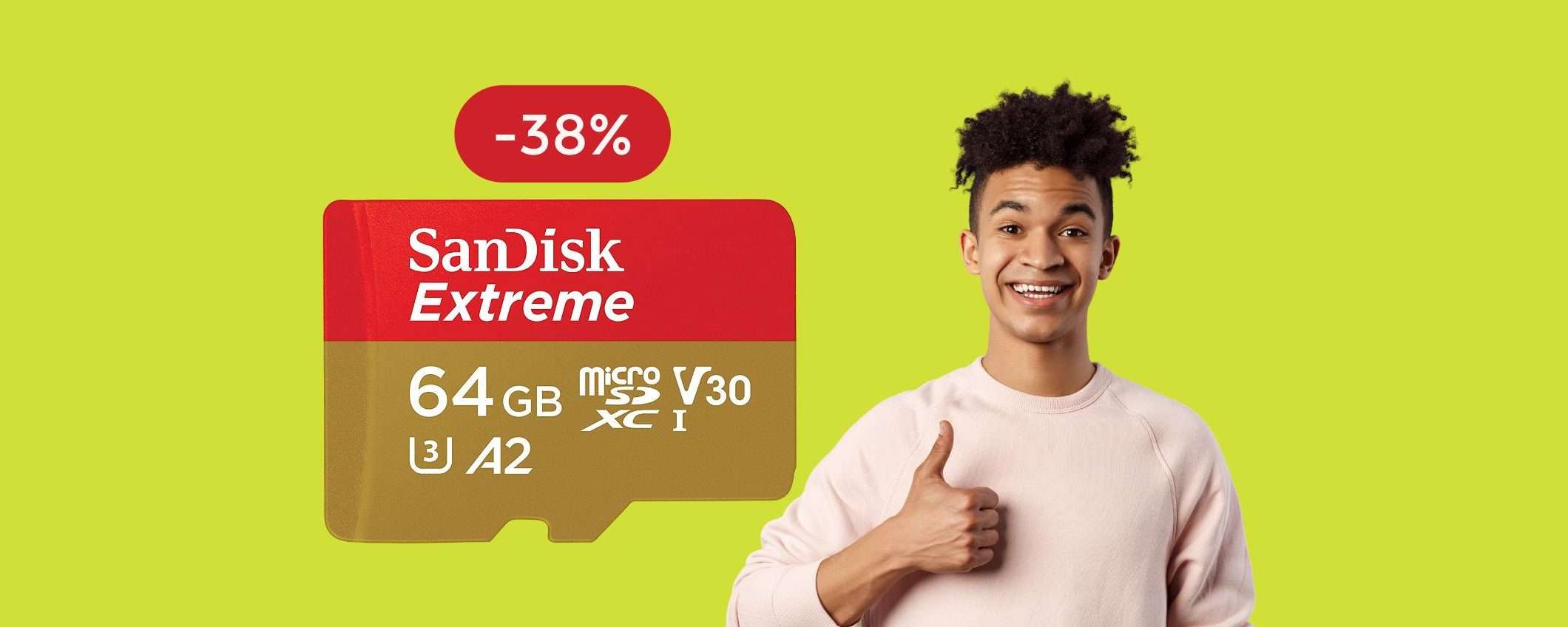 MicroSD 64GB: oggi puoi averla ad un prezzo mai visto prima (17€)