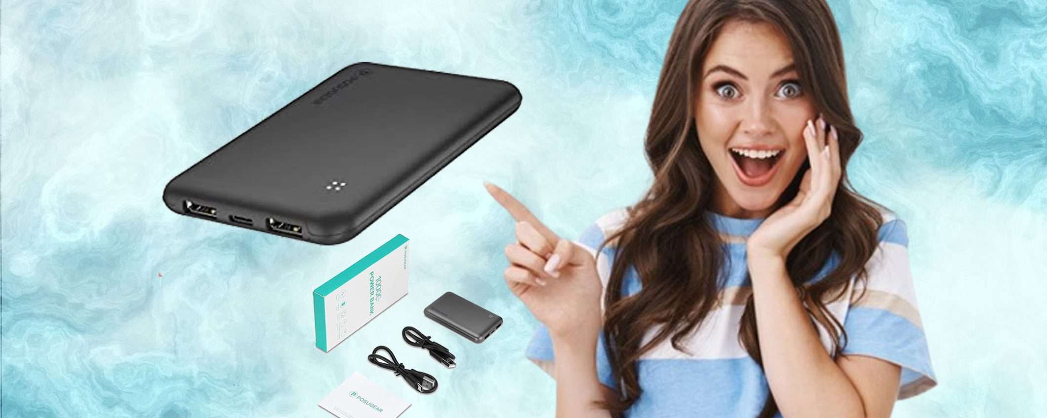 Mini Power Bank da 10000 mAh, oggi a soli 15€ su Amazon