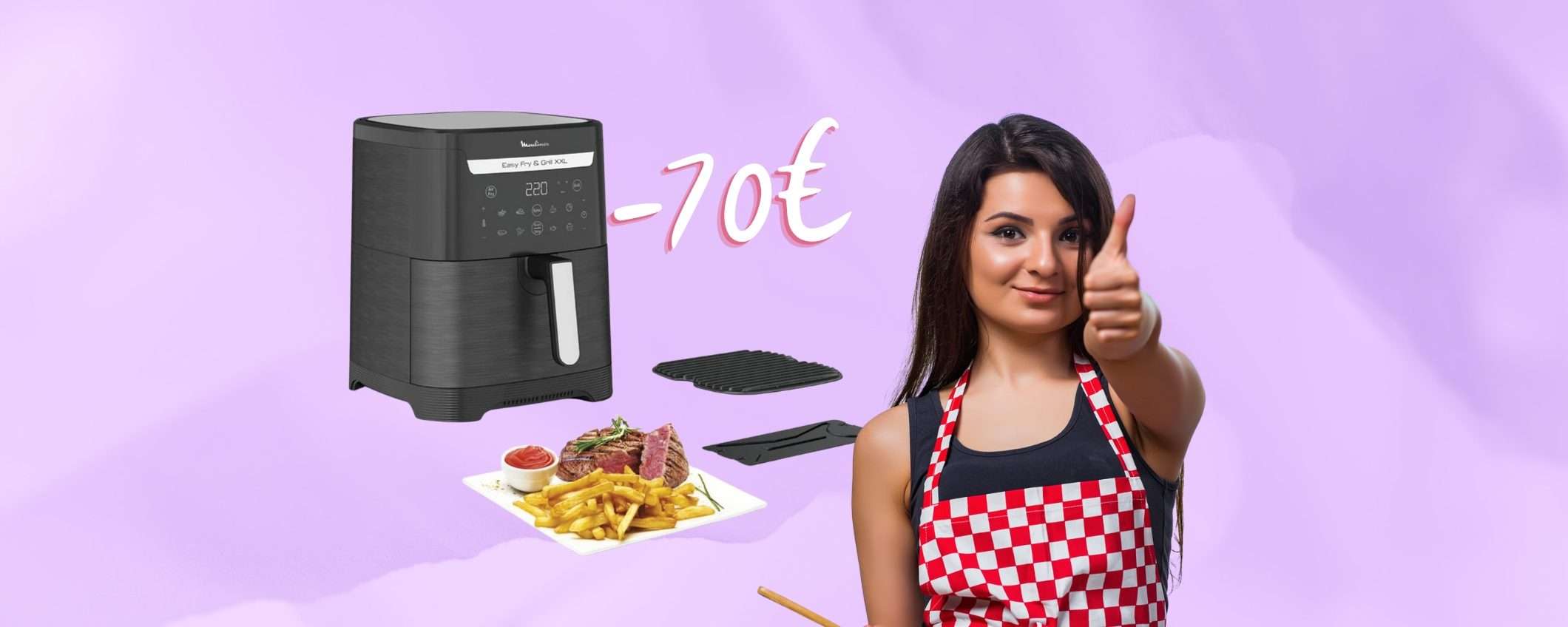 Moulinex Easy Fry & Grill XXL: friggitrice ad aria per 8 persone (-70€)