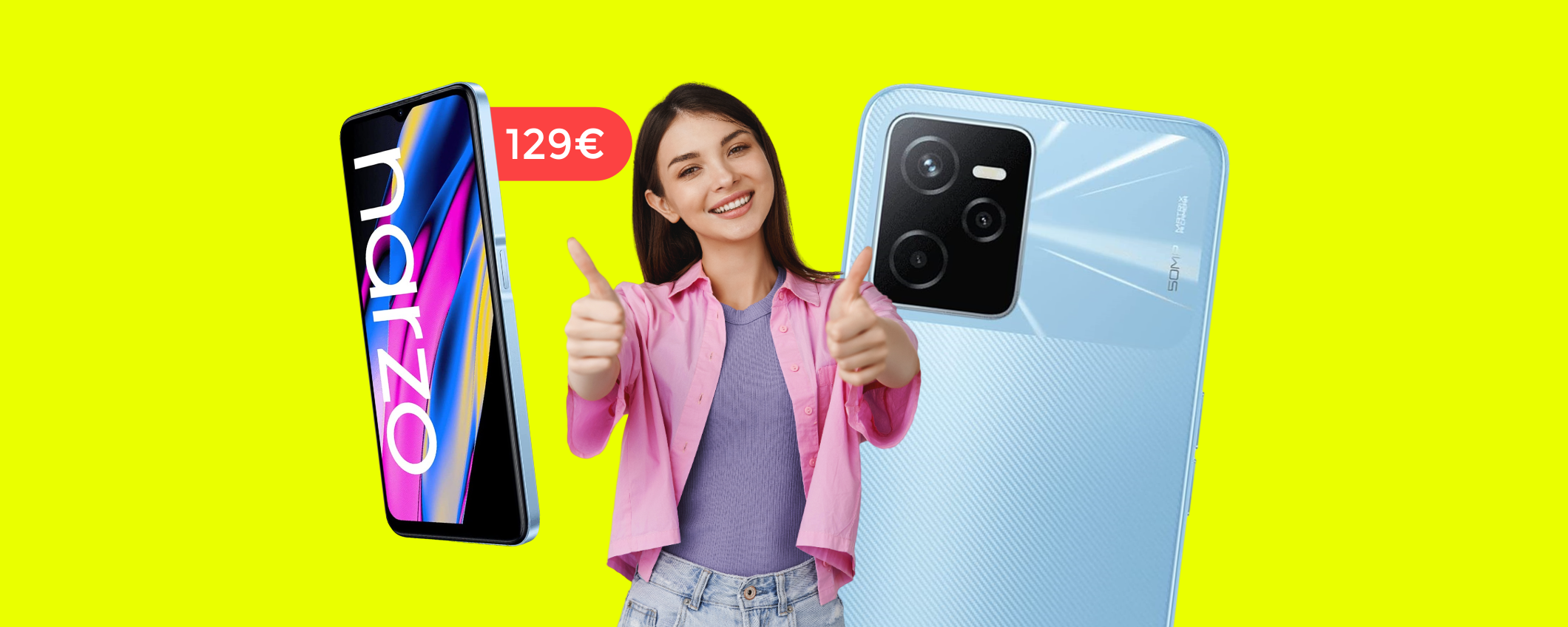 Smartphone Realme con display FullHD e fotocamera da 50MP: solo 129€