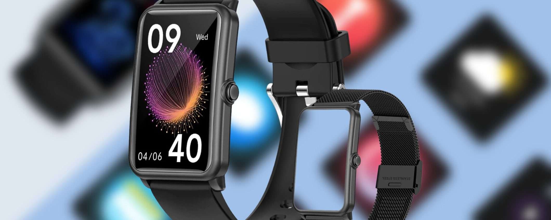 Solo 16€ per questo smartwatch con 2 cinturini: PREZZACCIO Amazon limitato