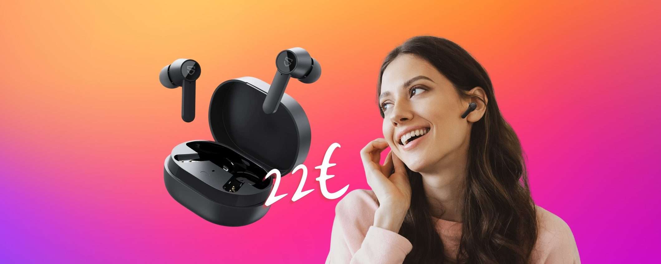 SoundPEATS Q: auricolari Bluetooth con 4 microfoni e 21h di audio a 22€