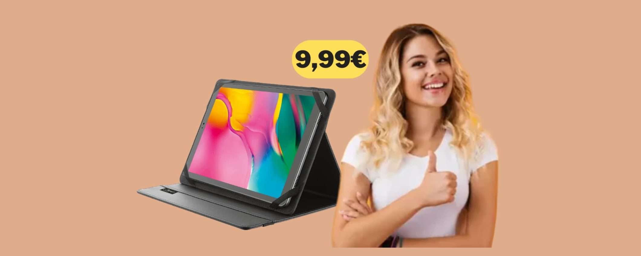 Cover per tablet da 10 pollici universale e design ecocompatibile in offerta a 9,99€