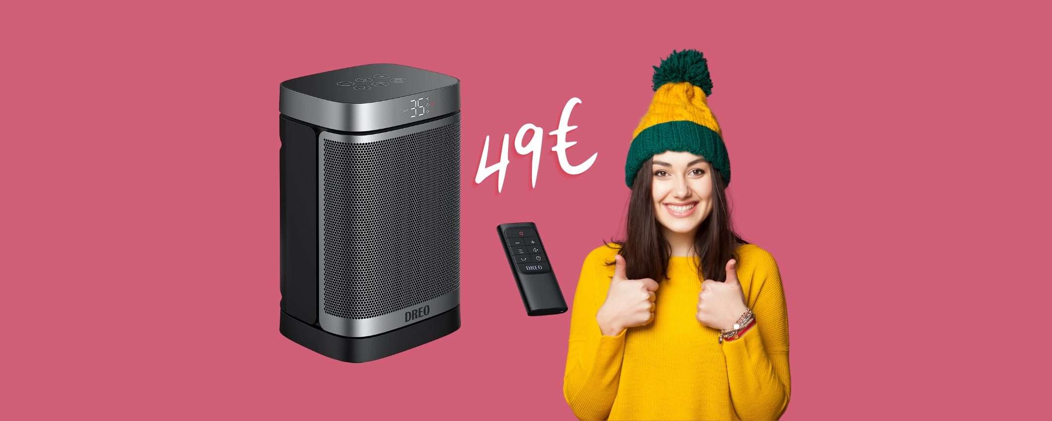 Termoventilatore elegante, potente ed economico a 49€ su Amazon