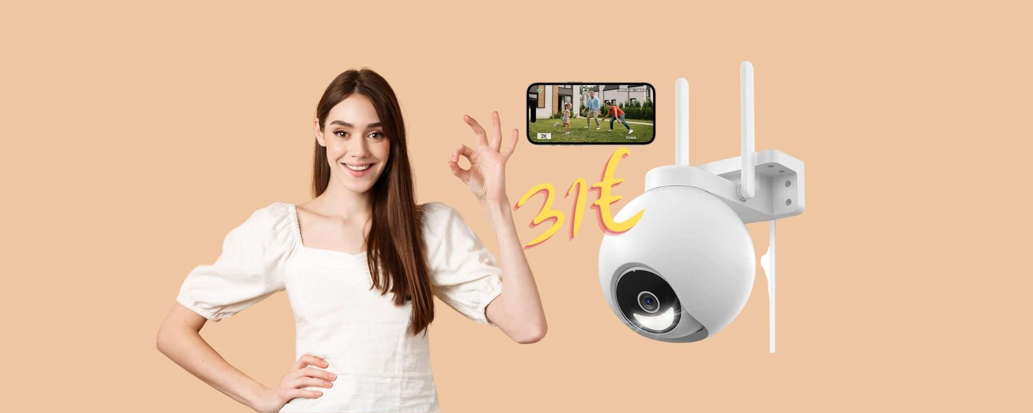 Videocamera WiFi per una casa sicura, DOPPIO SCONTO Amazon (-43%)