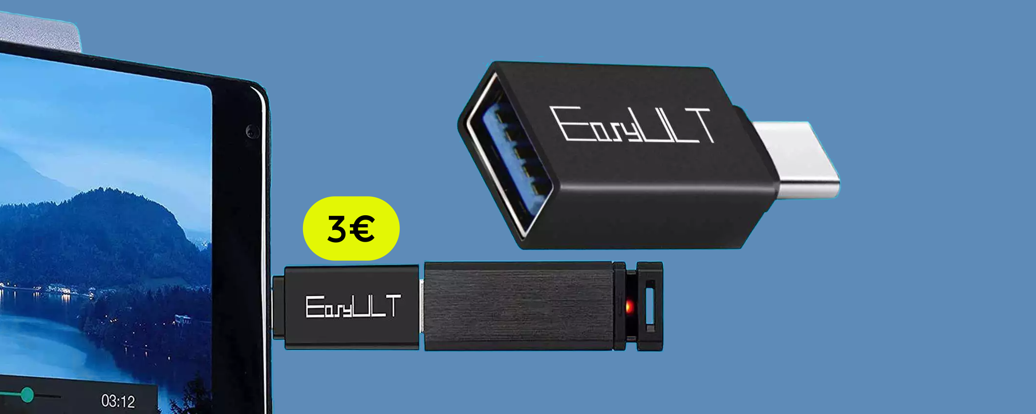 Adattatore USB per smartphone e PC: puoi collegare ogni accessorio (3€)