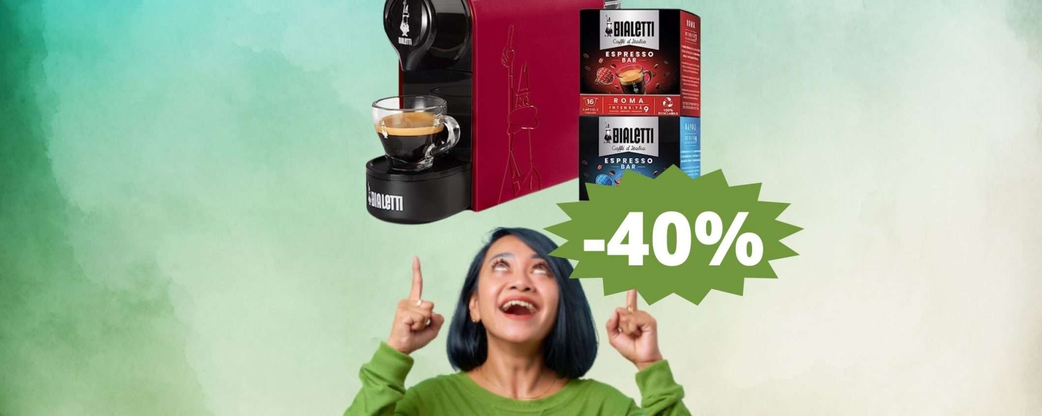 Bialetti Gioia: la macchina da caffè in super sconto + 32 capsule in regalo