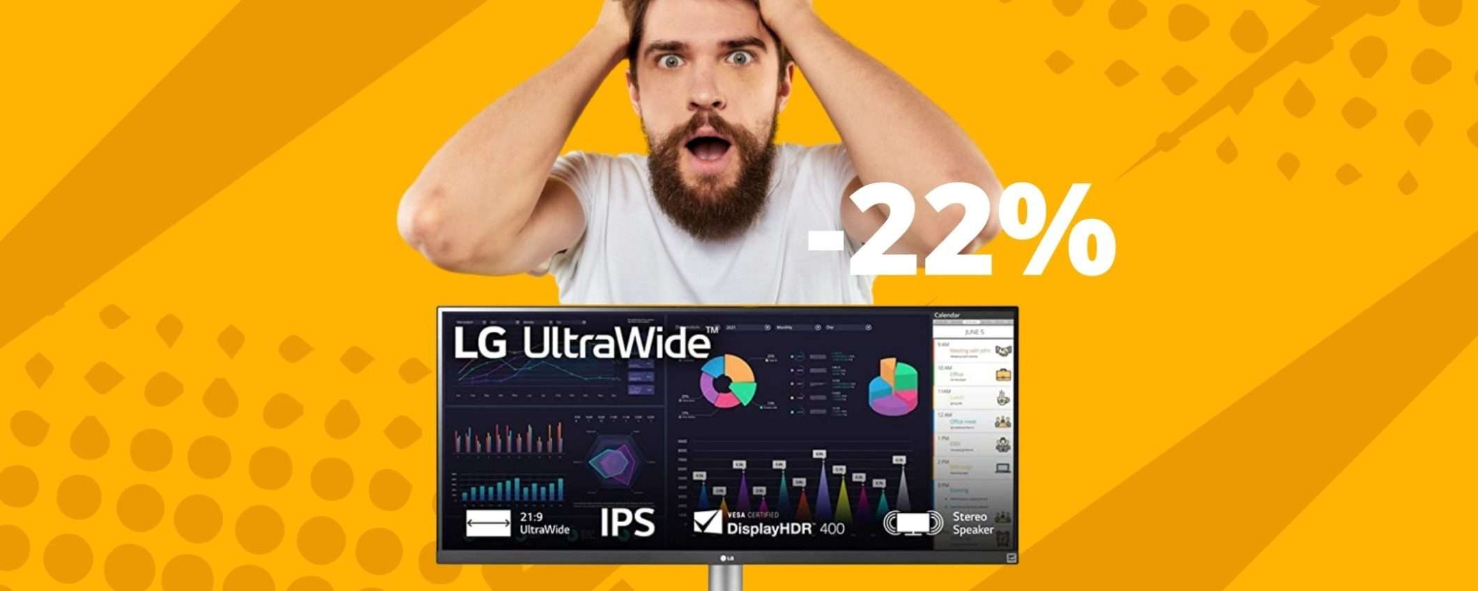 Monitor UltraWide LG: ottimo sconto del 22% su Amazon