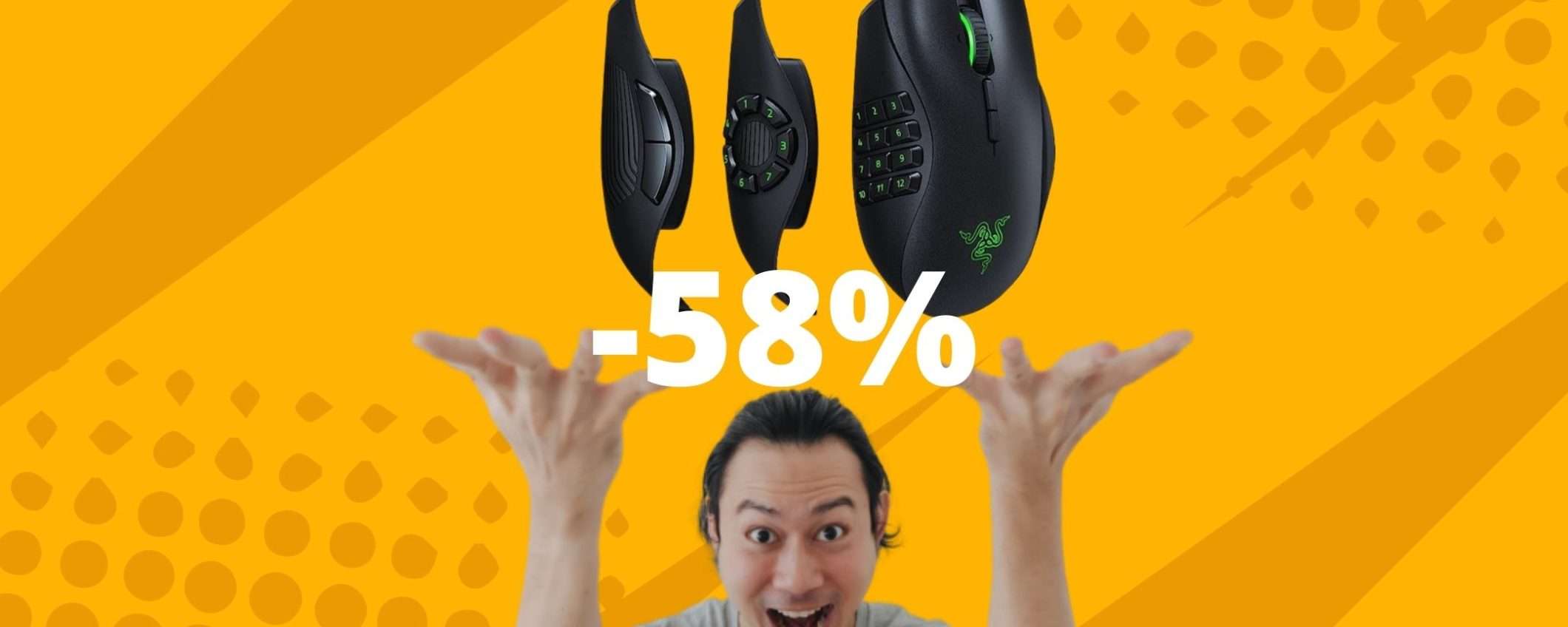 Mouse da gaming Razer Naga Trinity: sconto FOLLE del 58%