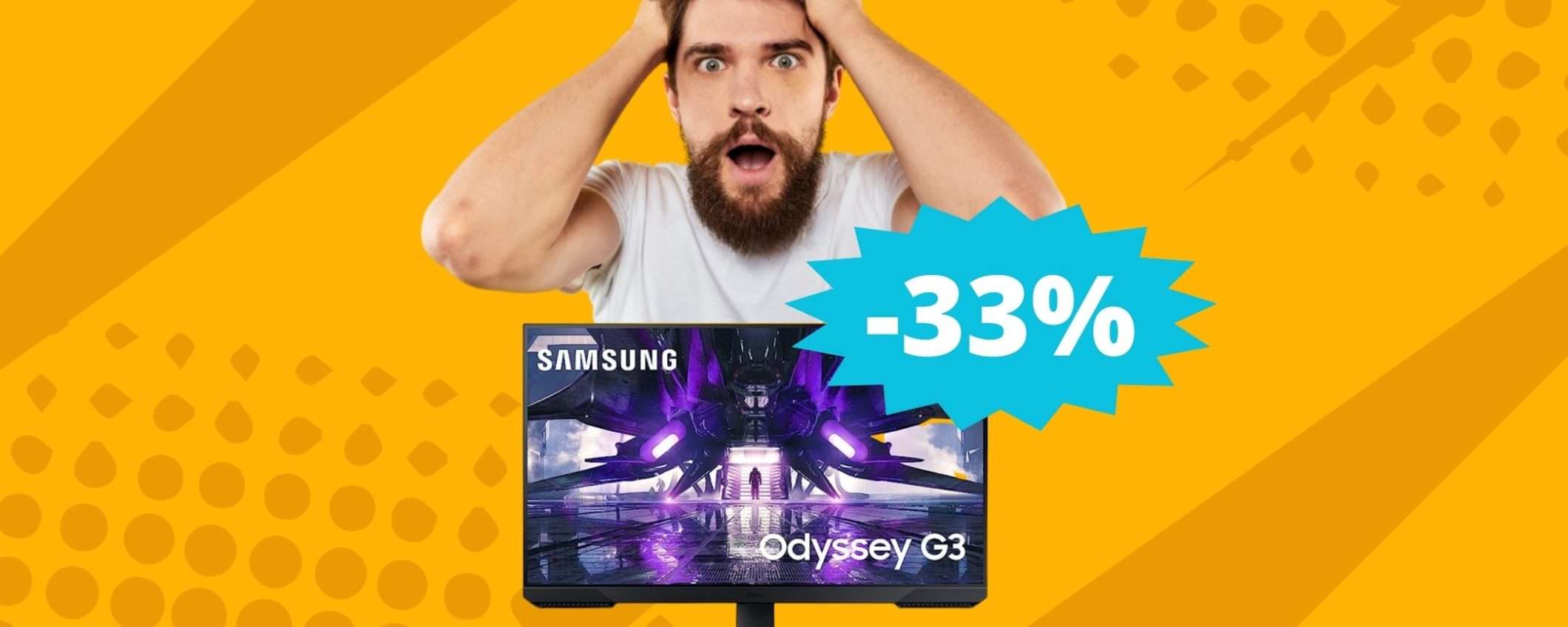 Samsung Odyssey G3: monitor da gaming bello, potente e in super sconto